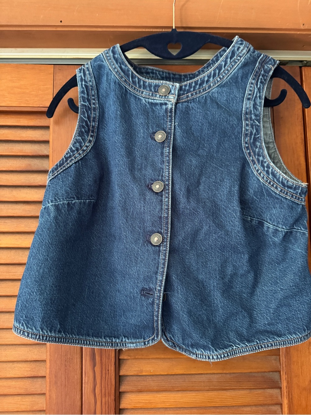 American Eagle Outfitters Dark Blue Denim Button Vest NWOT